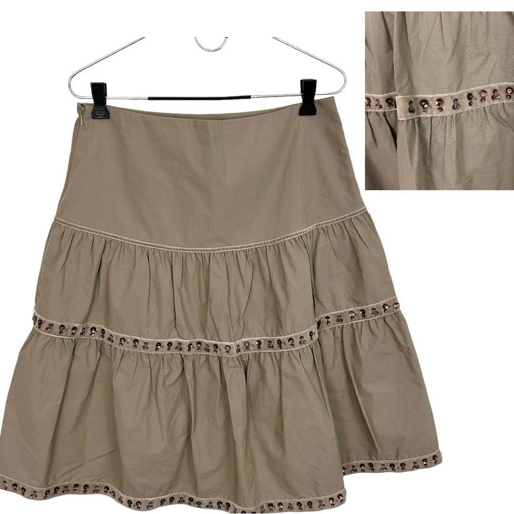 OLD NAVY New Tiered SKIRT 4 Full Western Sequin Velvet Prairie Cowgirl Country